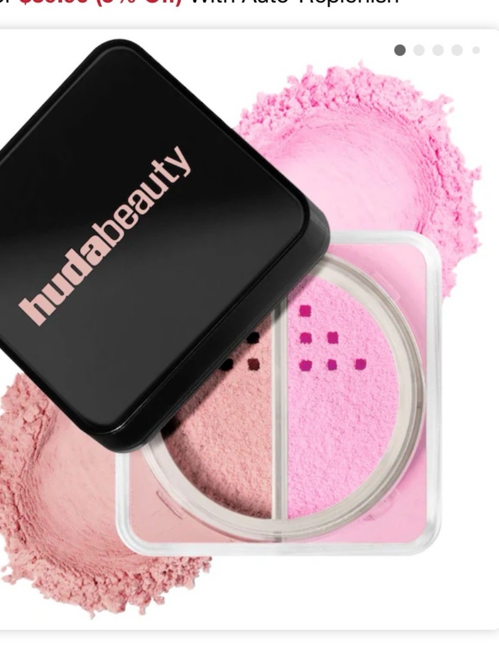 HUDA BEAUTY Duo Powder Blush — Deep Rosy Pink & Electric Lilac